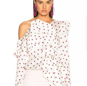 Self Potrait Polka Frill Blouse